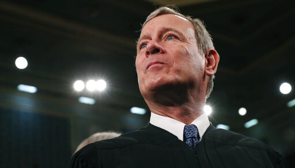 Supreme Court Chief Justice John Roberts arrives before President Donald Trump's State of the Union address to Congress on Capitol Hill in Washington on Feb. 4, 2020. (AP/Millis)