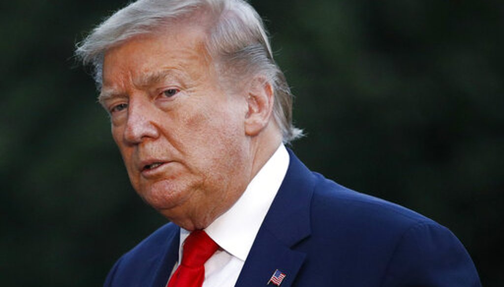 President Donald Trump walks on the South Lawn of the White House in Washington, May 30, 2020, after stepping off Marine One as he returns from Kennedy Space Center for the SpaceX Falcon 9 launch. (AP/Patrick Semansky)