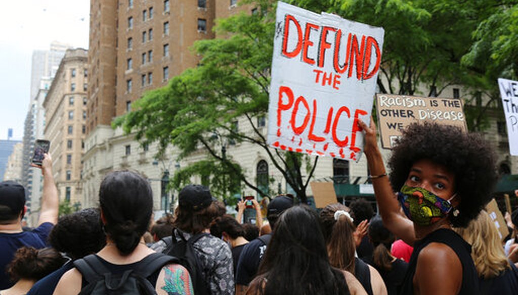 Protesters march on June 6, 2020, in New York. (AP)