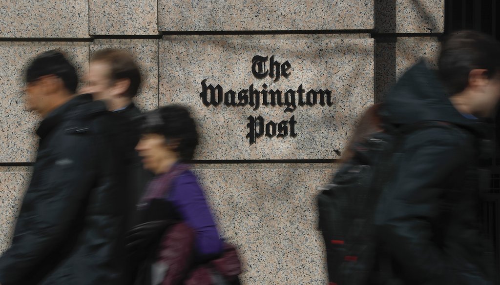 The One Franklin Square Building, home of The Washington Post newspaper, is shown in Washington on Feb. 21, 2019. (AP/Monsivais)