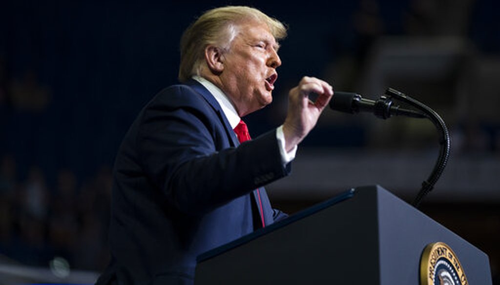 President Donald Trump speaks during a campaign rally in Tulsa, Okla., on June 20, 2020. (AP)
