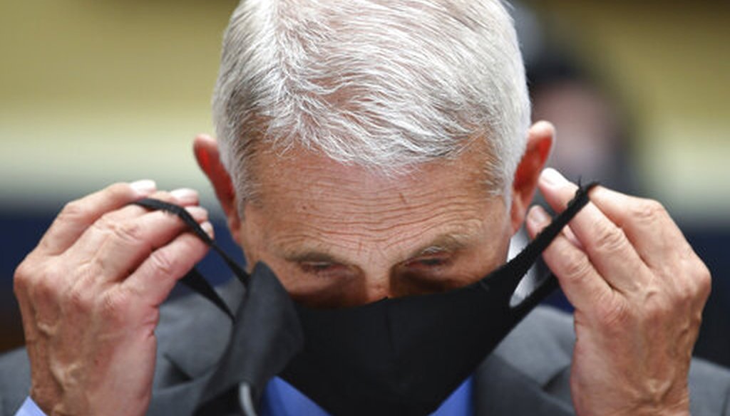Dr. Anthony Fauci, director of the National Institute of Allergy, and Infectious Diseases, prepares to testify before a House committee on June 23, 2020. (AP)