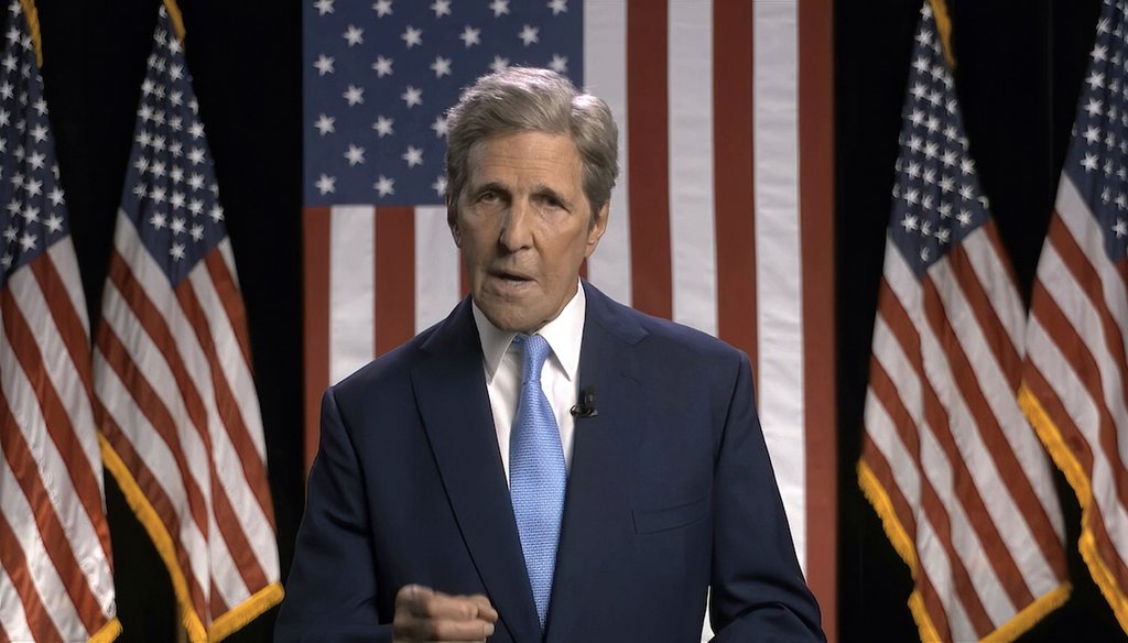 In this image from video, former Secretary of State John Kerryspeaks during the second night of the Democratic National Convention on Aug. 18, 2020. (DNC via AP)