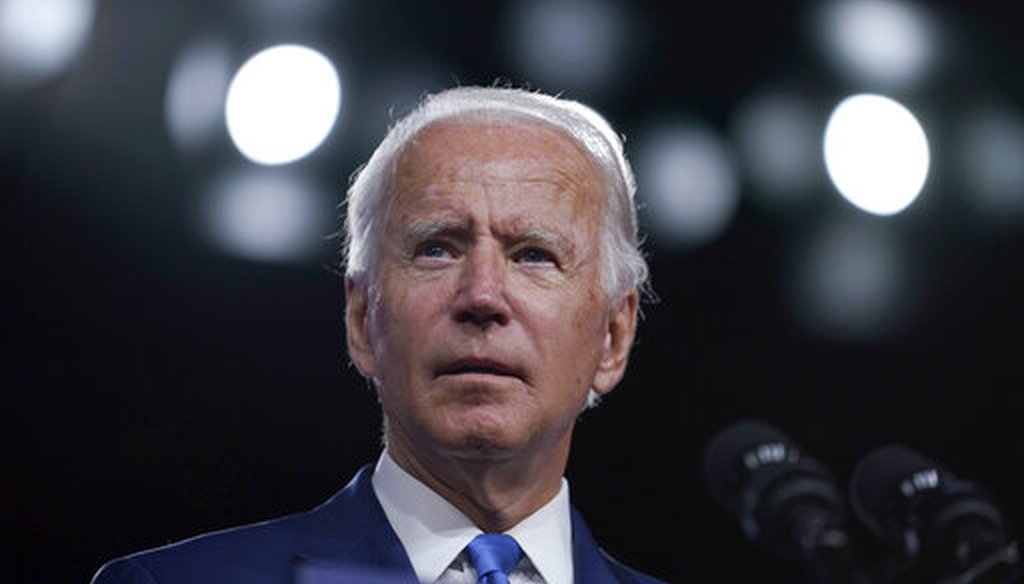 Democratic presidential candidate and former Vice President Joe Biden speaks in Wilmington, Del., on Sept. 2, 2020, about school reopenings. (AP/Kaster)