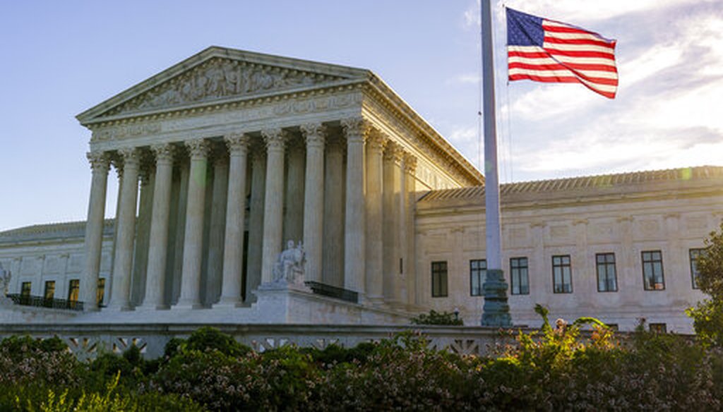 The flag flies at half-staff at the Supreme Court on the morning after the death of Justice Ruth Bader Ginsburg, 87, on Sept. 19, 2020. (AP)