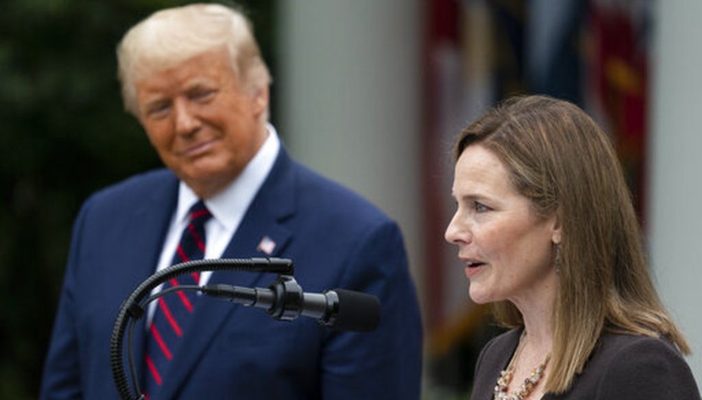 Judge Amy Coney Barrett speaks after President Donald Trump introduced her as his nominee to the Supreme Court, at the White House, Sept. 26. (AP)