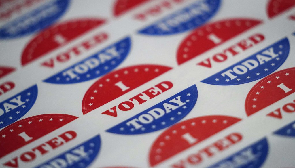 Vote stickers are seen at a satellite election office at Temple University's Liacouras Center on Sept. 29, 2020, in Philadelphia. (AP)