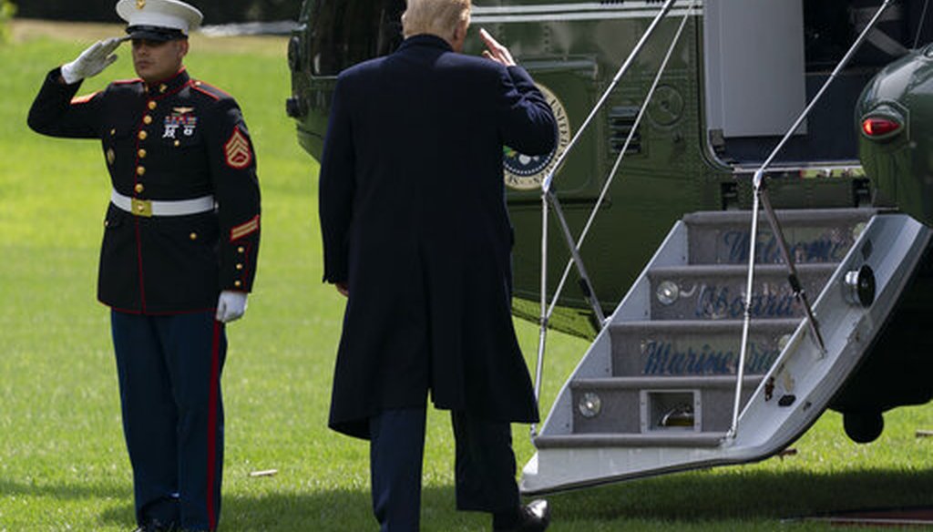 President Donald Trump salutes as he walks to Marine One from the Oval Office on Oct. 1, 2020, hours before he told the nation he had tested positive for the coronavirus. (AP)