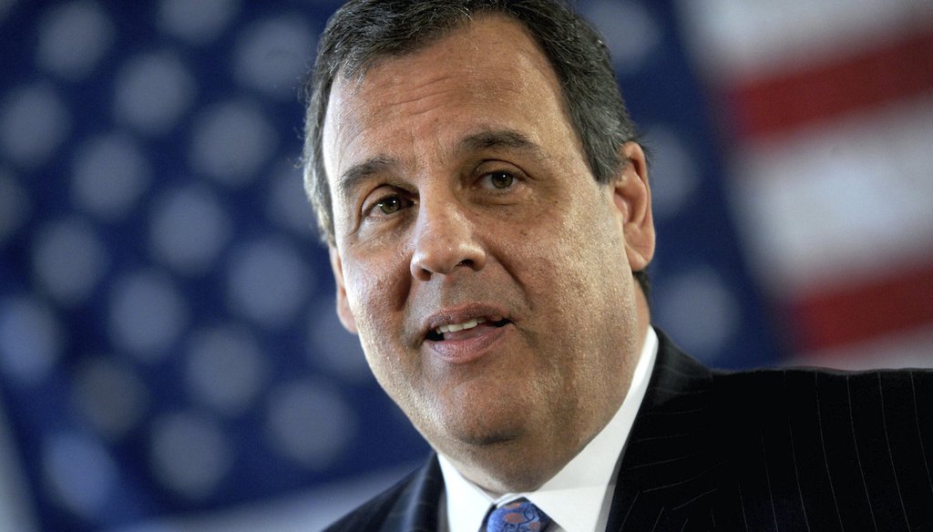 Chris Christie, then governor of New Jersey, at a town-hall meeting on March 24, 2015, in Whippany, N.J. (Star Max via AP)