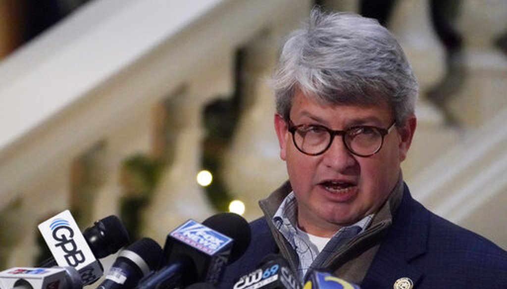 Gabriel Sterling with the Georgia secretary of state's office speaks on Dec. 2, 2020, in Atlanta. (AP/Bazemore)
