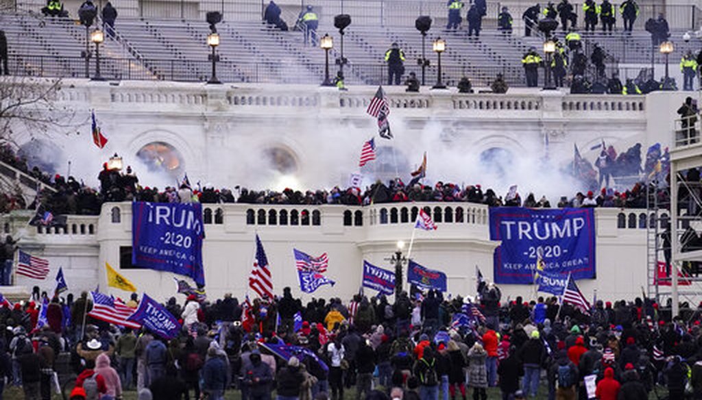 Violent protesters, loyal to President Donald Trump, storm the Capitol on Jan. 6, 2021. (AP)