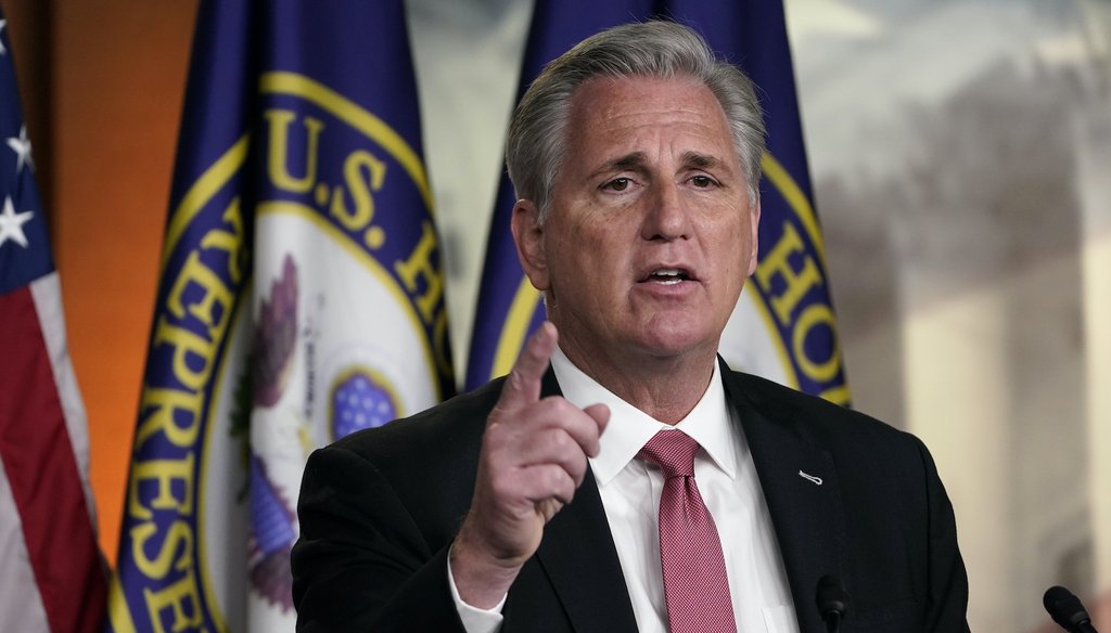 House Minority Leader Kevin McCarthy of Calif., speaks during a news conference on Capitol Hill. (AP)