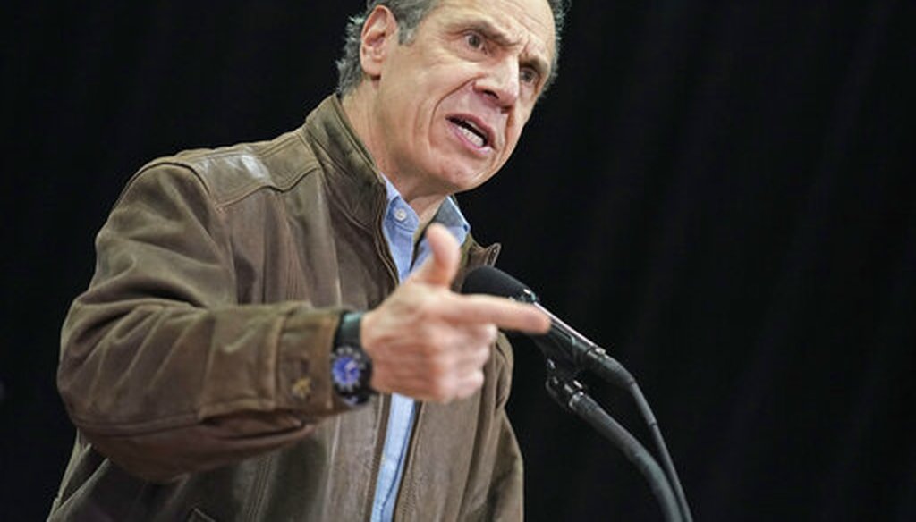 New York Gov. Andrew Cuomo speaks at the opening of a mass COVID-19 vaccination site in Queens, N.Y., on Feb. 24, 2021. (AP)