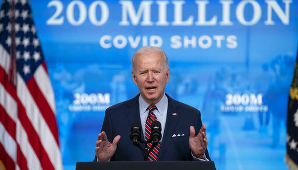 President Joe Biden speaks about COVID-19 vaccinations at the White House on April 21, 2021. (AP)