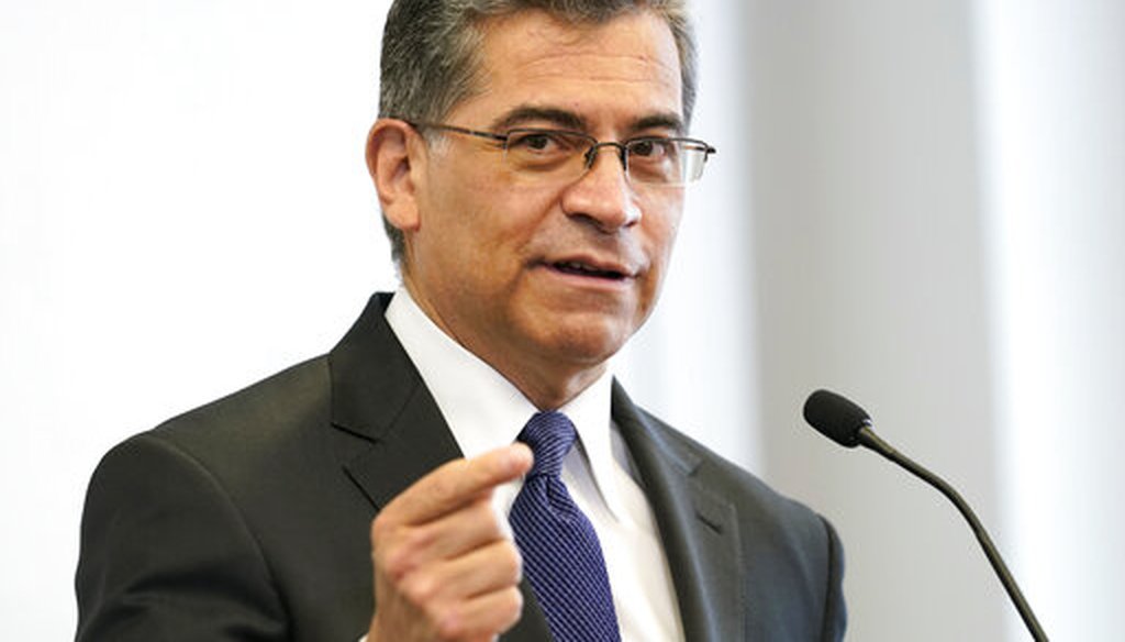Health and Human Services Secretary Xavier Becerra speak on May 5, 2021, at a health center in Washington, D.C. (AP)