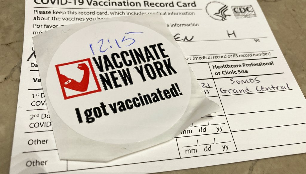 A COVID-19 vaccination card. (AP Images)