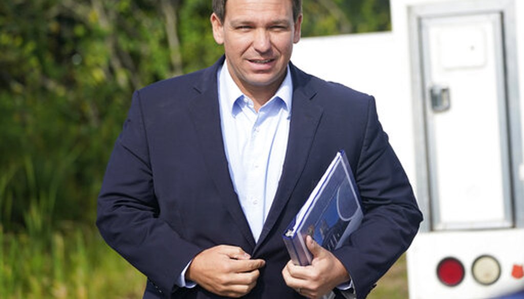Florida Gov. Ron DeSantis arrives at a news conference in Miami on Aug. 3, 2021. (AP)
