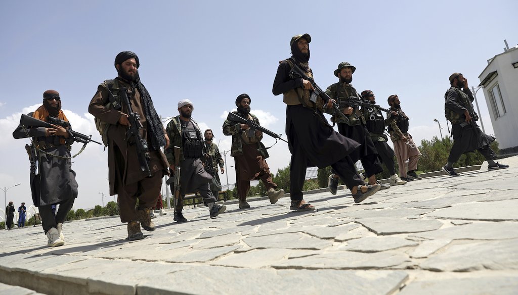 Taliban fighters patrol in Kabul, Afghanistan, on Aug. 19, 2021. (AP)