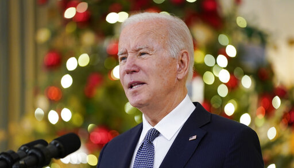 President Joe Biden delivers remarks on the November jobs report at the White House on Dec. 3, 2021. (AP)