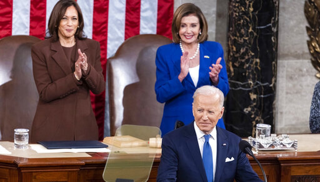 President Joe Biden delivers his first State of the Union address on March 1, 2022. (AP)