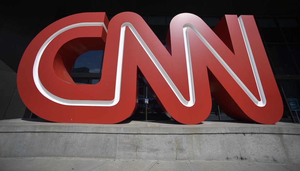Signage is seen at CNN headquarters on April 21, 2022, in Atlanta. (AP)