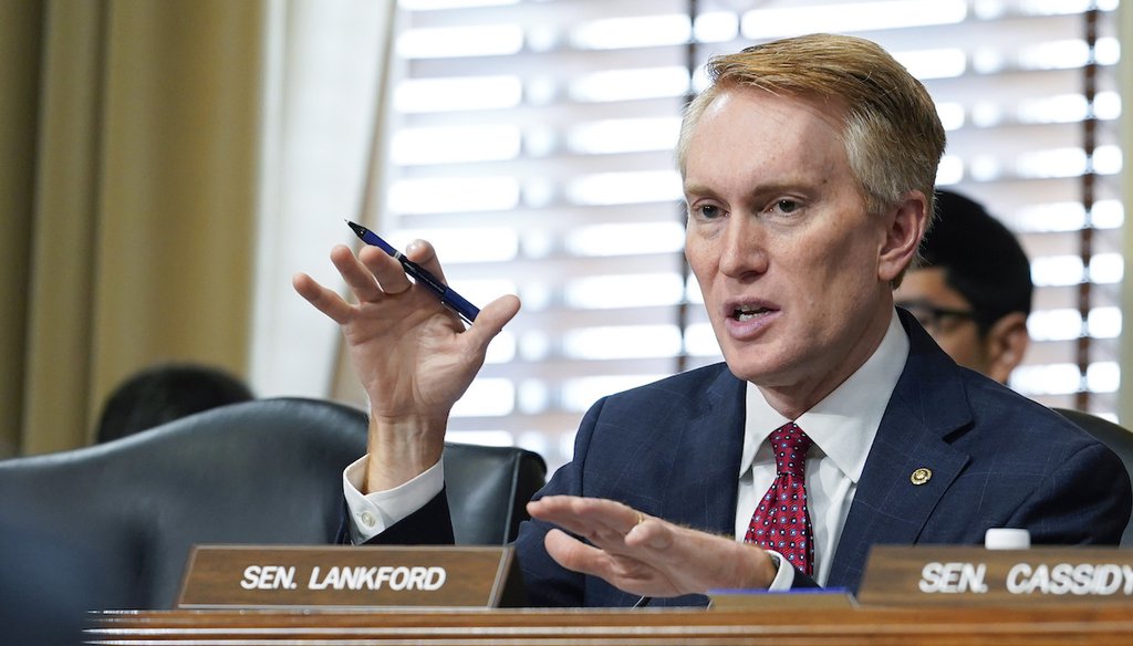 Sen. James Lankford, R-Okla., in a Senate Energy and Natural Resources hearing on May 5, 2022. (AP)
