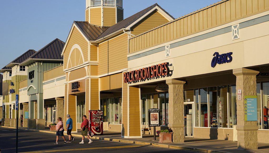 An outlet mall in Rehoboth Beach, Del., on June 4, 2022. (AP)