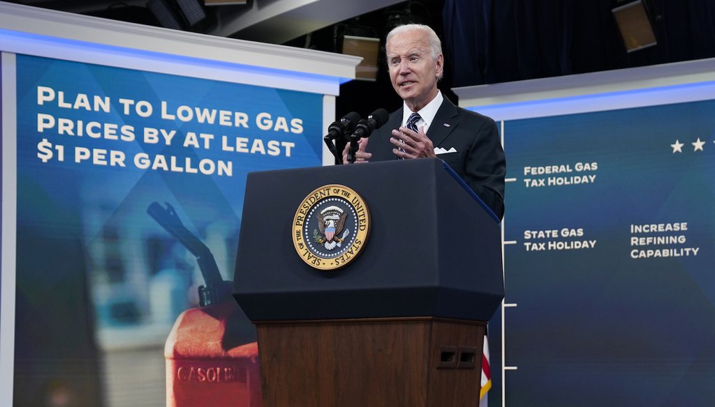 President Joe Biden speaks on gas prices at the White House on June 22, 2022. (AP)