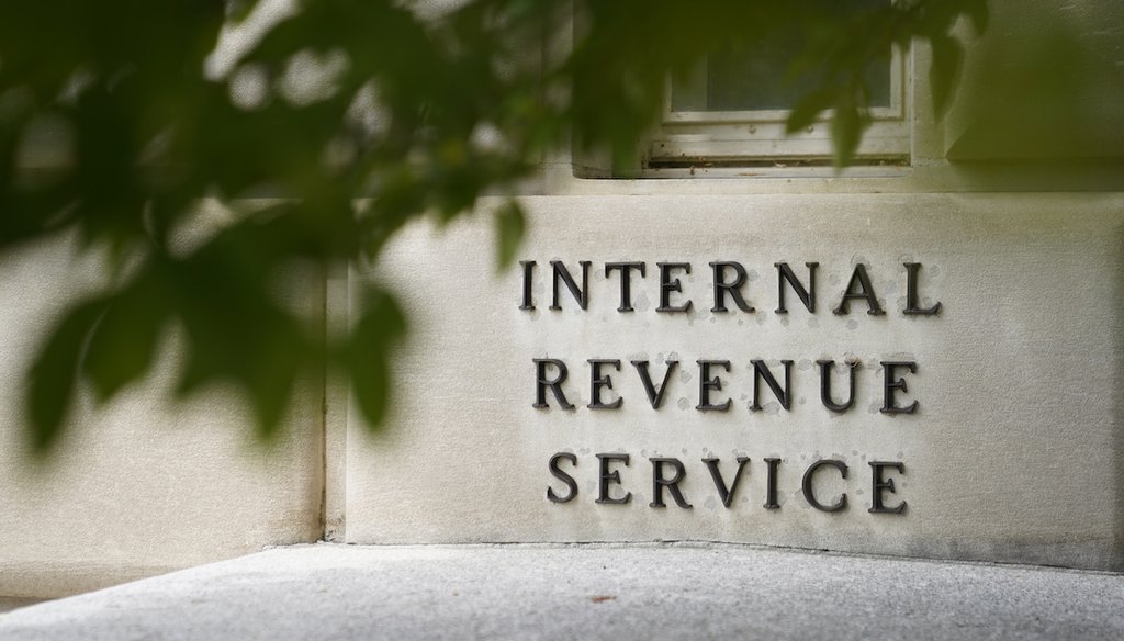 A sign is displayed outside the Internal Revenue Service building May 4, 2021, in Washington. (AP)