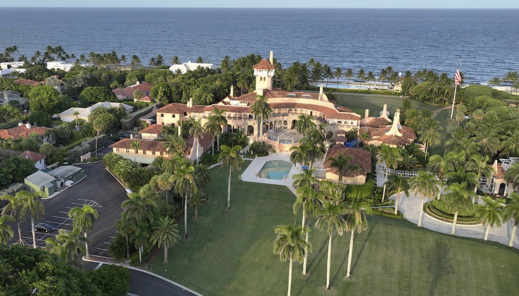 An aerial view of President Donald Trump's Mar-a-Lago estate in Palm Beach, Fla., on Aug. 10, 2022. (AP)