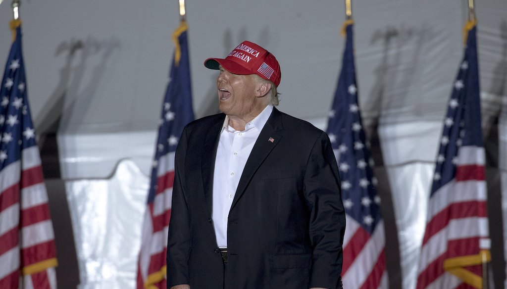 Former President Donald Trump shouts to supporters at a rally, Oct. 22, 2022, in Robstown, Texas. (AP)