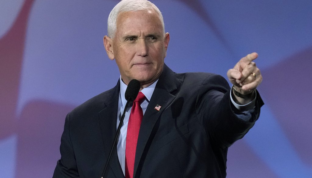 Former Vice President Mike Pence speaks at the annual leadership meeting of the Republican Jewish Coalition on Nov. 18, 2022, in Las Vegas. (AP)