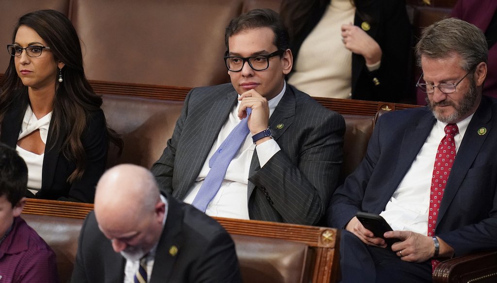Rep.-elect George Santos, R-N.Y., listens in the House chamber during votes for speaker on Jan. 4, 2023. (AP)