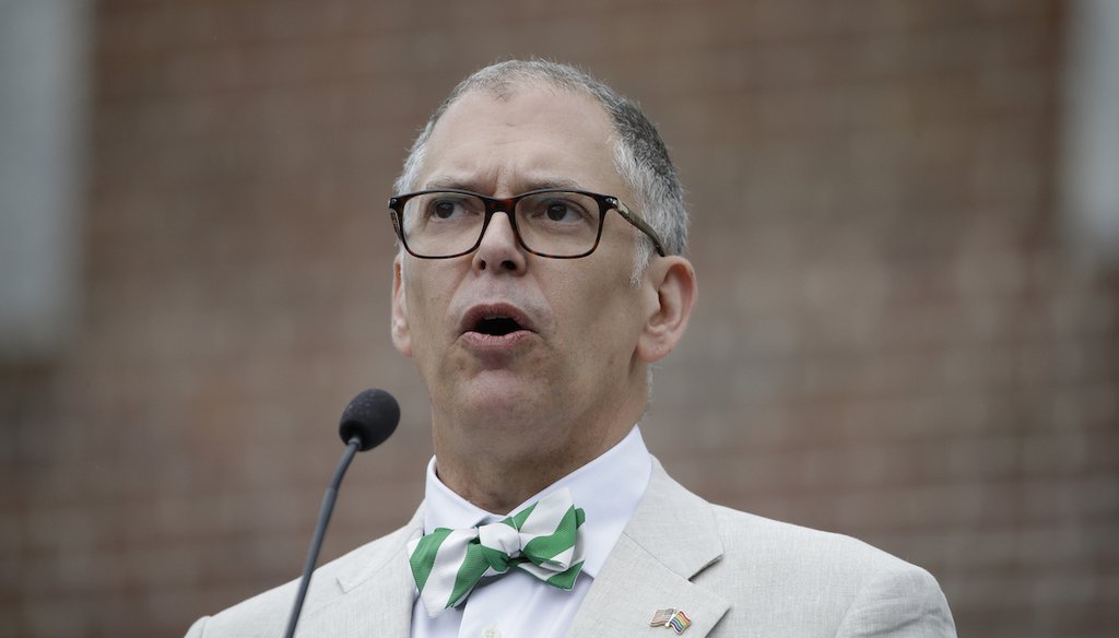 Jim Obergefell, the named plaintiff in the same-sex marriage case decided by the U.S. Supreme Court in 2015, speaks in Philadelphia on July 4, 2015. (AP)