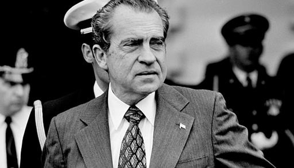 U.S. President Richard M. Nixon is seen outside the White House in Washington, D.C., Thursday, Oct. 11, 1973 (AP Photo)