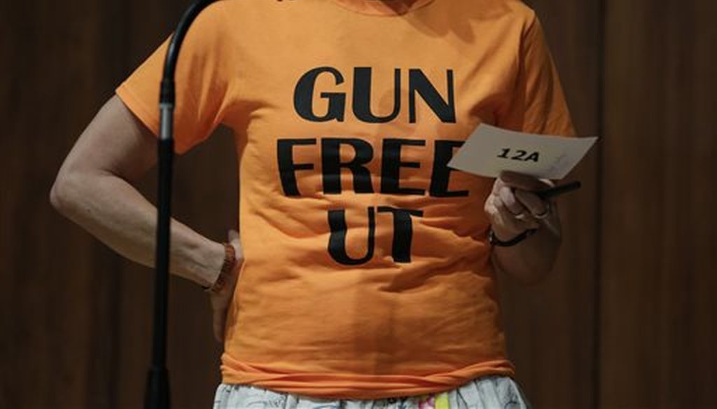 University of Texas professor Ann Cvetkovich speaks during a public forum on a law allowing students with concealed weapons permits to carry firearms on campus, on Sept. 30, 2015. (AP)