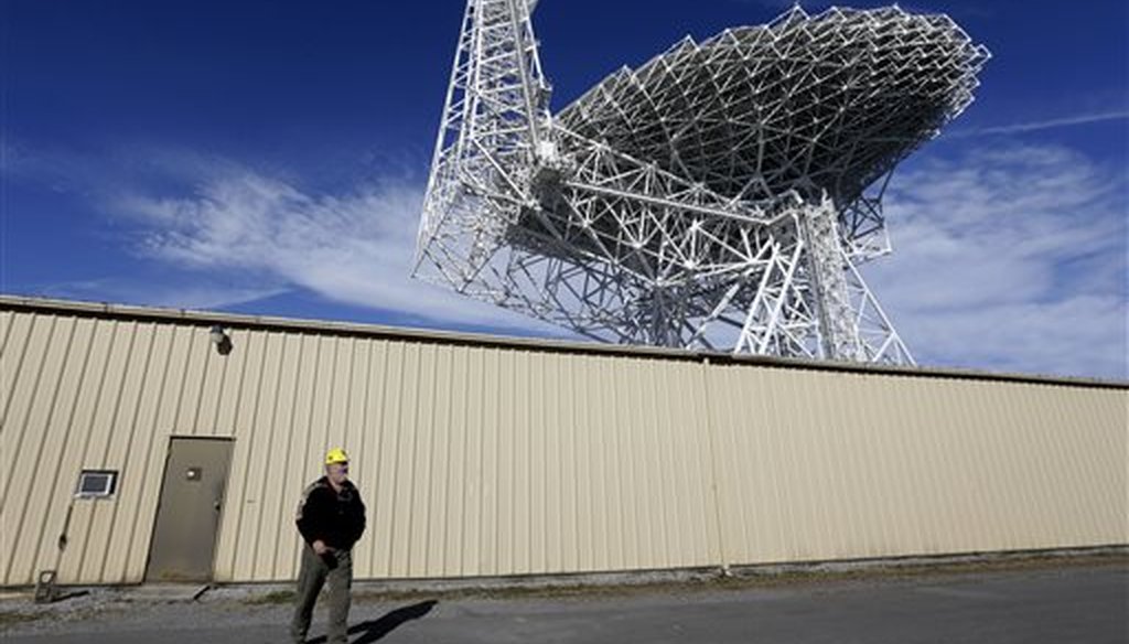 The Robert C. Byrd Green Bank Telescope in Green Bank, W.Va., the largest fully-steerable radio telescope in the world. (AP)