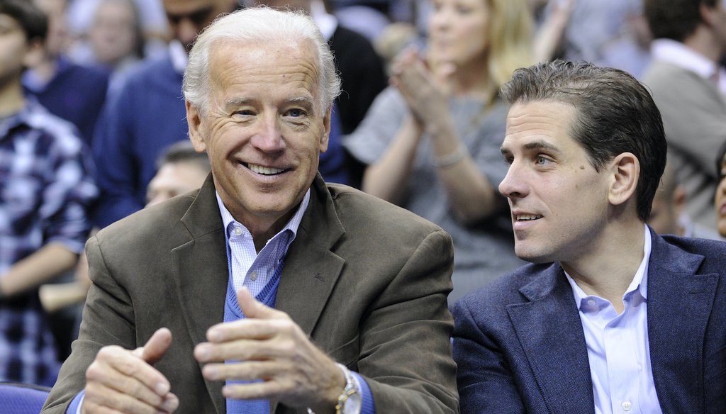 Joe Biden, left, with Hunter Biden, right. (AP)