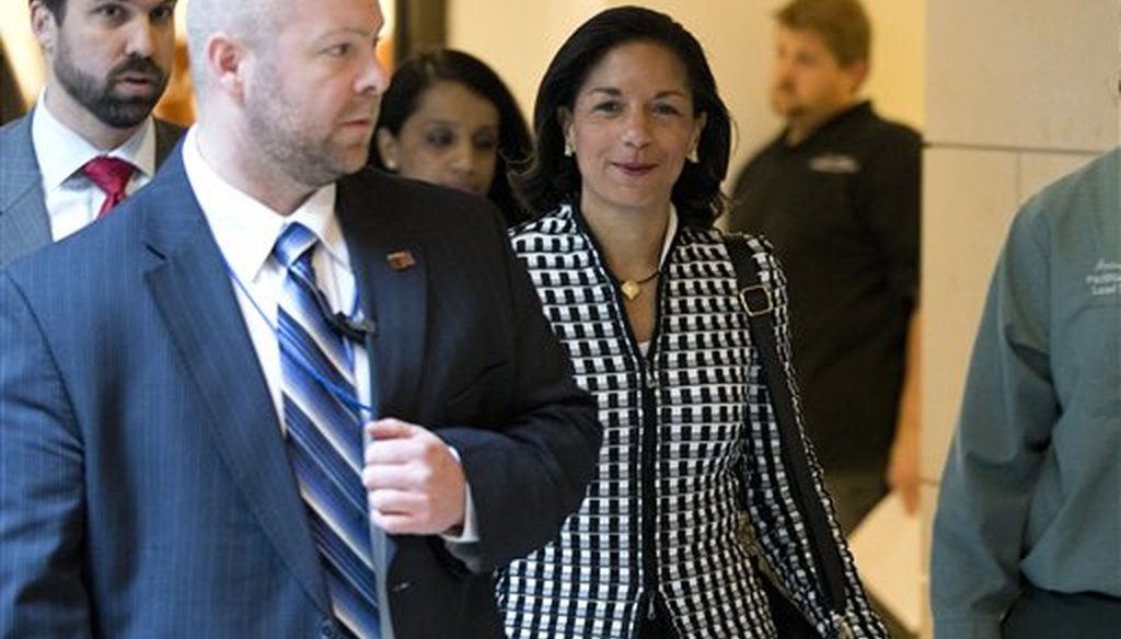 Then-United Nations Ambassador Susan Rice arrives for a meeting on Capitol Hill on Nov. 28, 2012 to discuss the Benghazi attack on Sept. 11, 2012. (AP)