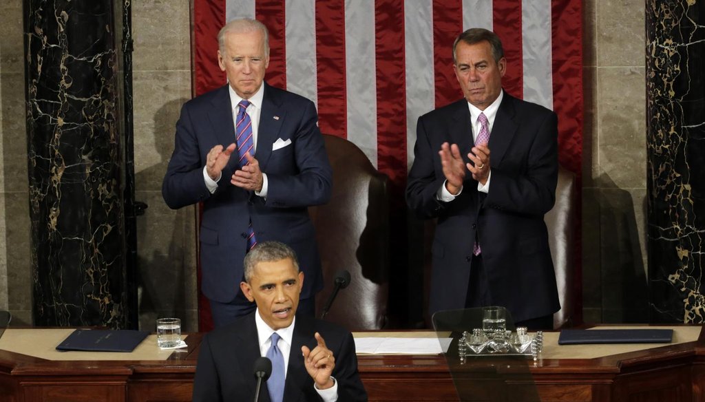 President Barack Obama delivers the 2015 State of the Union address.