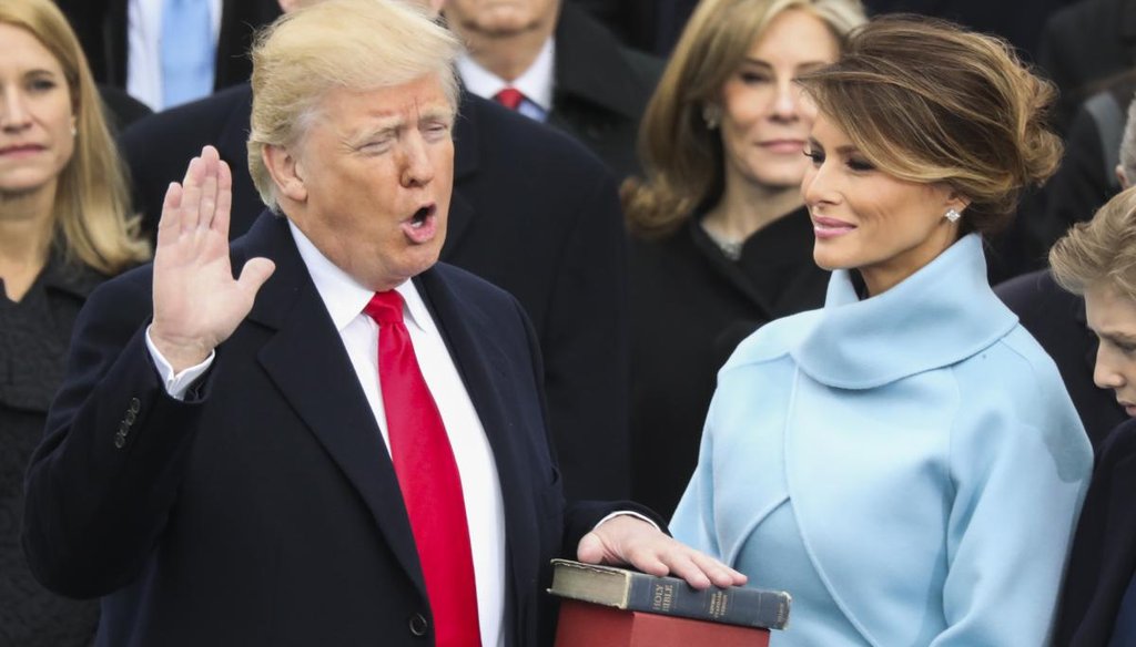 Donald Trump is sworn in as the 45th president of the United States. (AP)