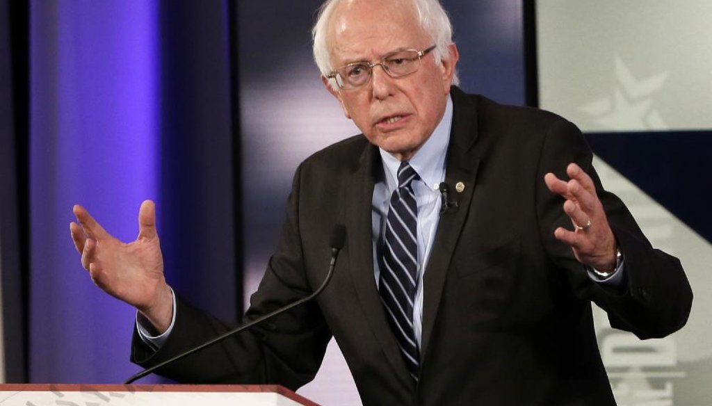 Bernie Sanders at the Iowa Democratic presidential debate. (AP)