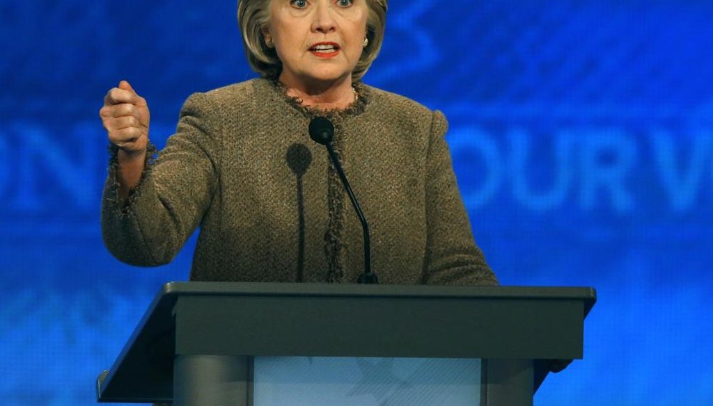 Hillary Clinton at the New Hampshire Democratic presidential debate. (AP)