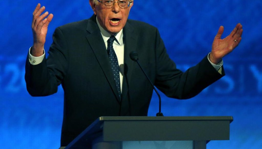 Bernie Sanders at the New Hampshire Democratic presidential debate. (AP)