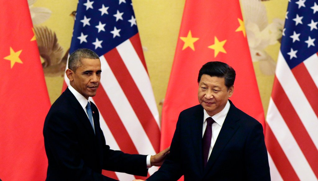  President Barack Obama shakes hand with Chinese President Xi Jinping after their press conference at the Great Hall of the People in Beijing, China on Nov. 12, 2014. 