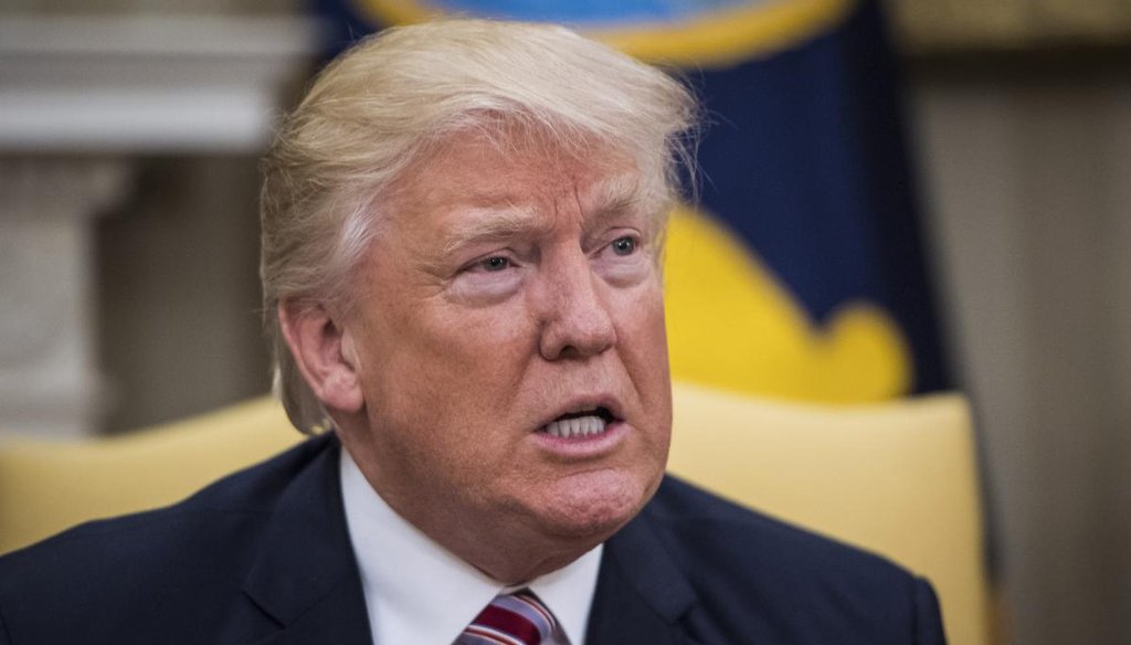 President Donald Trump, shown in the Oval Office of the White House on May 10, 2017. (Washington Post)