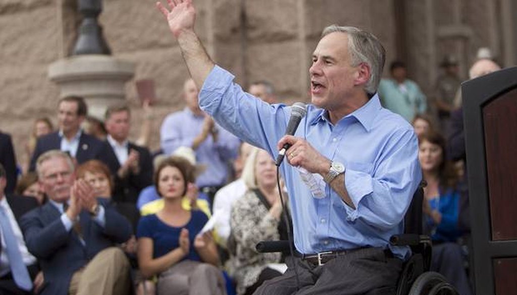 Greg Abbott told anti-abortion protesters during a July 8, 2013, rally at the Capitol that Texas wouldn't 'stand idly by while life is threatened.' (Alberto Martinez photo/Austin American-Statesman)