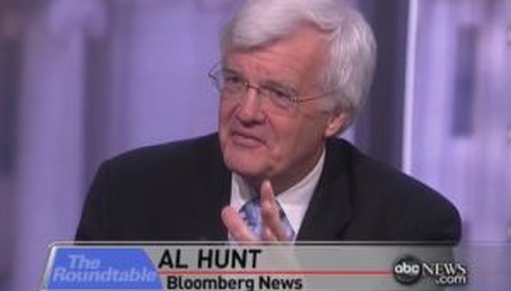 Bloomberg News editor Al Hunt was a panelist on ABC's "This Week."