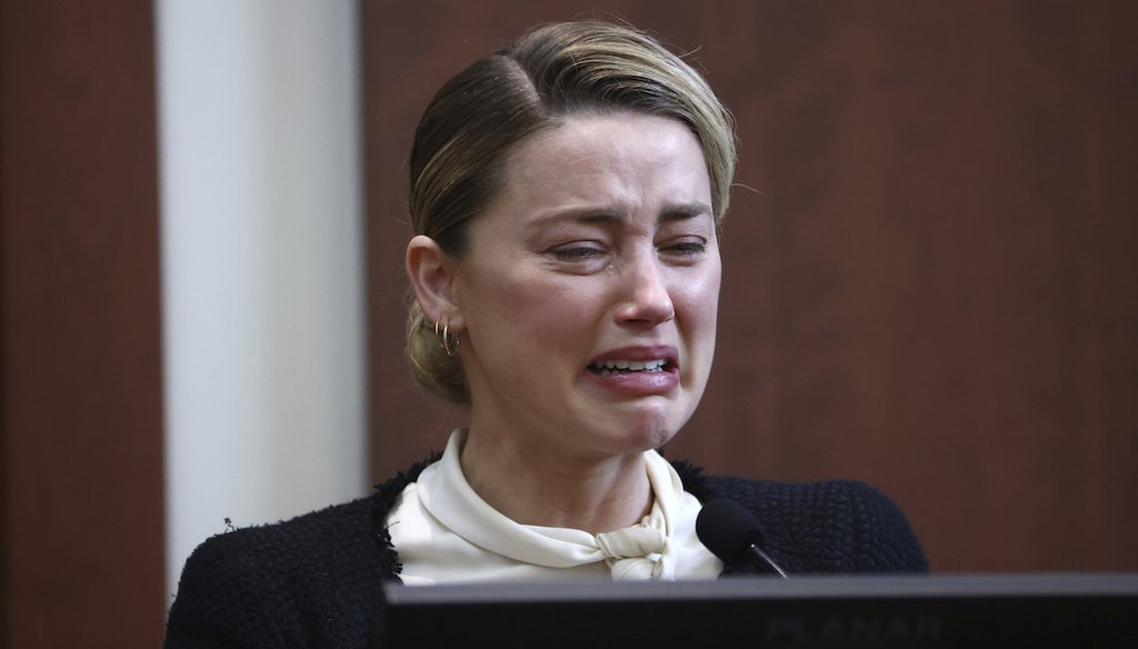 Actor Amber Heard testifies in the courtroom at the Fairfax County Circuit Court in Fairfax, Va., on May 5, 2022. (AP)