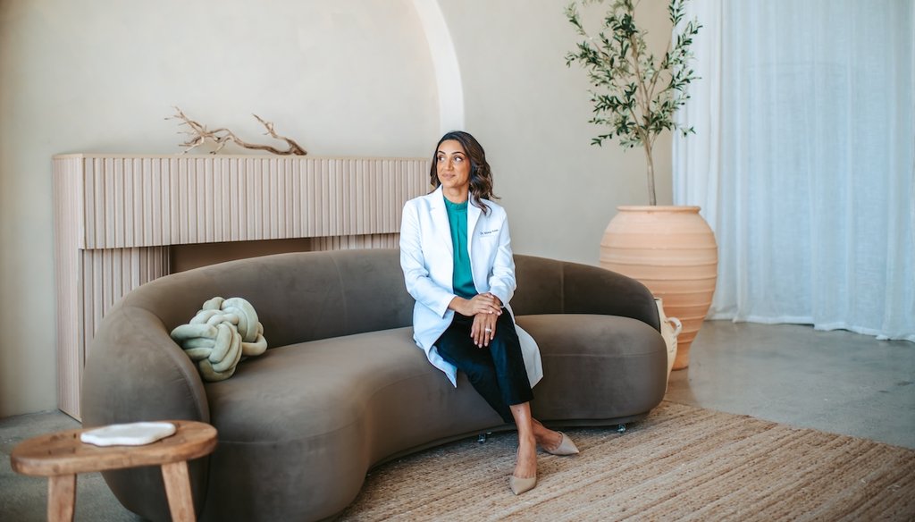 Dr. Mona Amin poses for a portrait in 2025. (Jena Langer Photography)